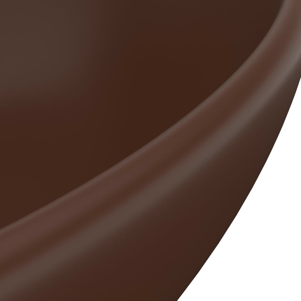 Luxury sink, matte brown, 40 x 33 cm, ceramic, oval shape