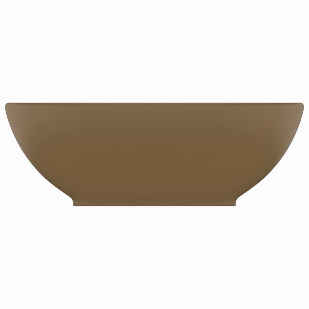 Luxury sink, matte cream, 40 x 33 cm, ceramic, oval shape