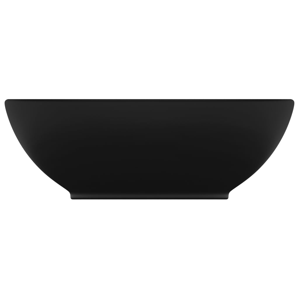 Luxury sink, matte black, 40 x 33 cm, ceramic, oval shape