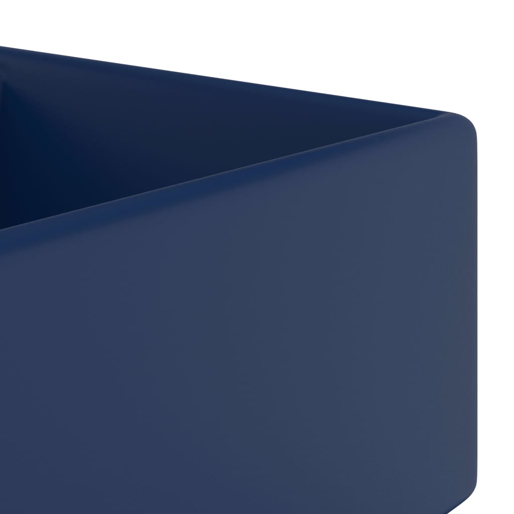 Luxury sink overflow matte blue 41x41cm ceramic square