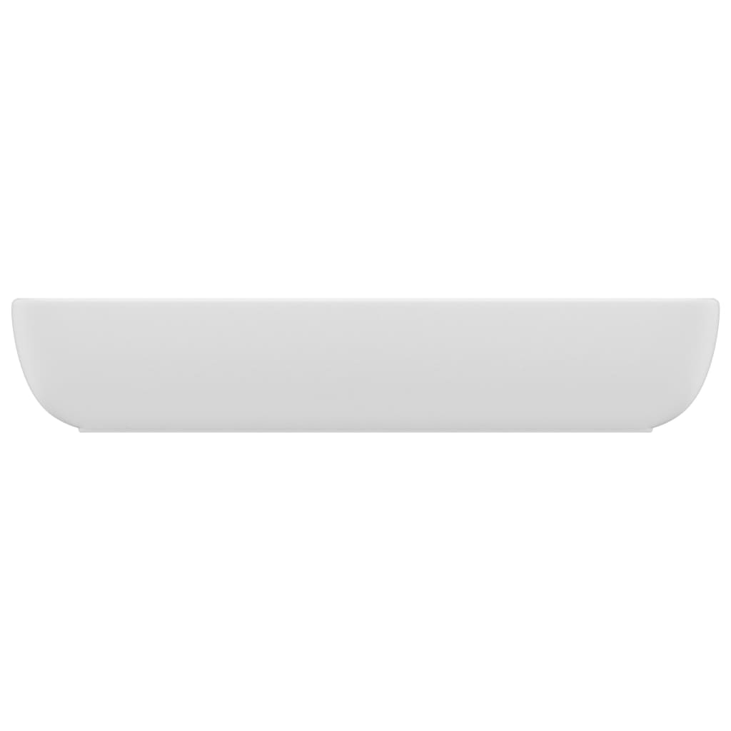 Luxury rectangular sink, matt white, 71 x 38 cm, ceramic