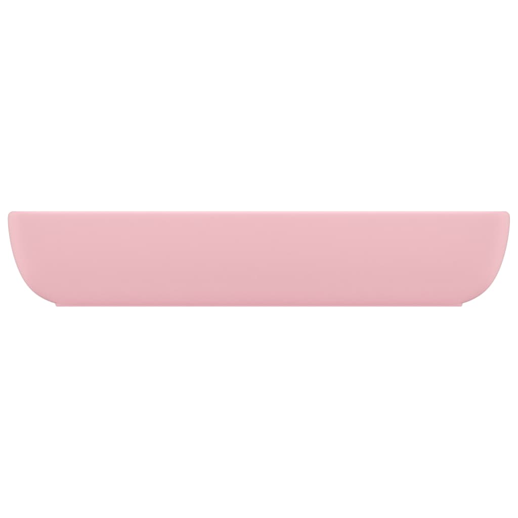 Luxury rectangular sink, matte pink, 71 x 38 cm, ceramic