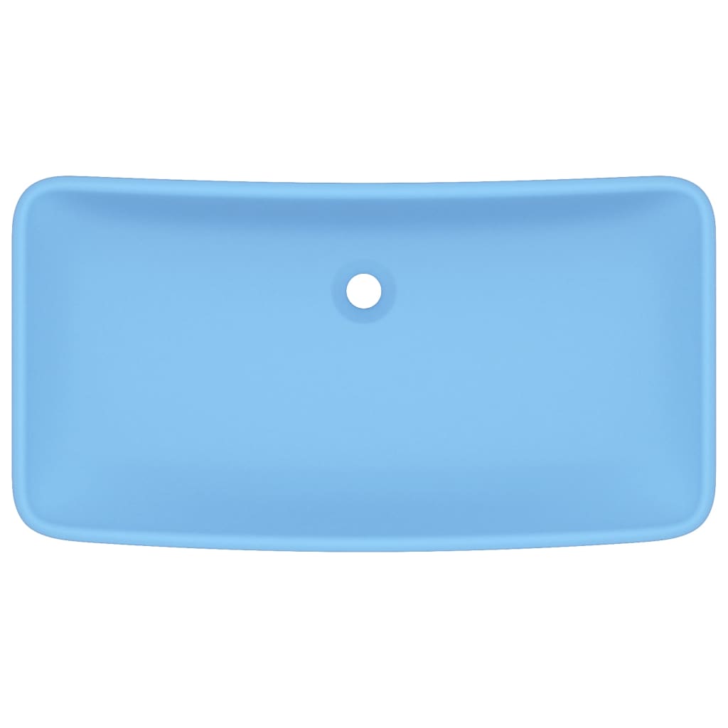 Luxury rectangular sink, matte blue, 71 x 38 cm, ceramic