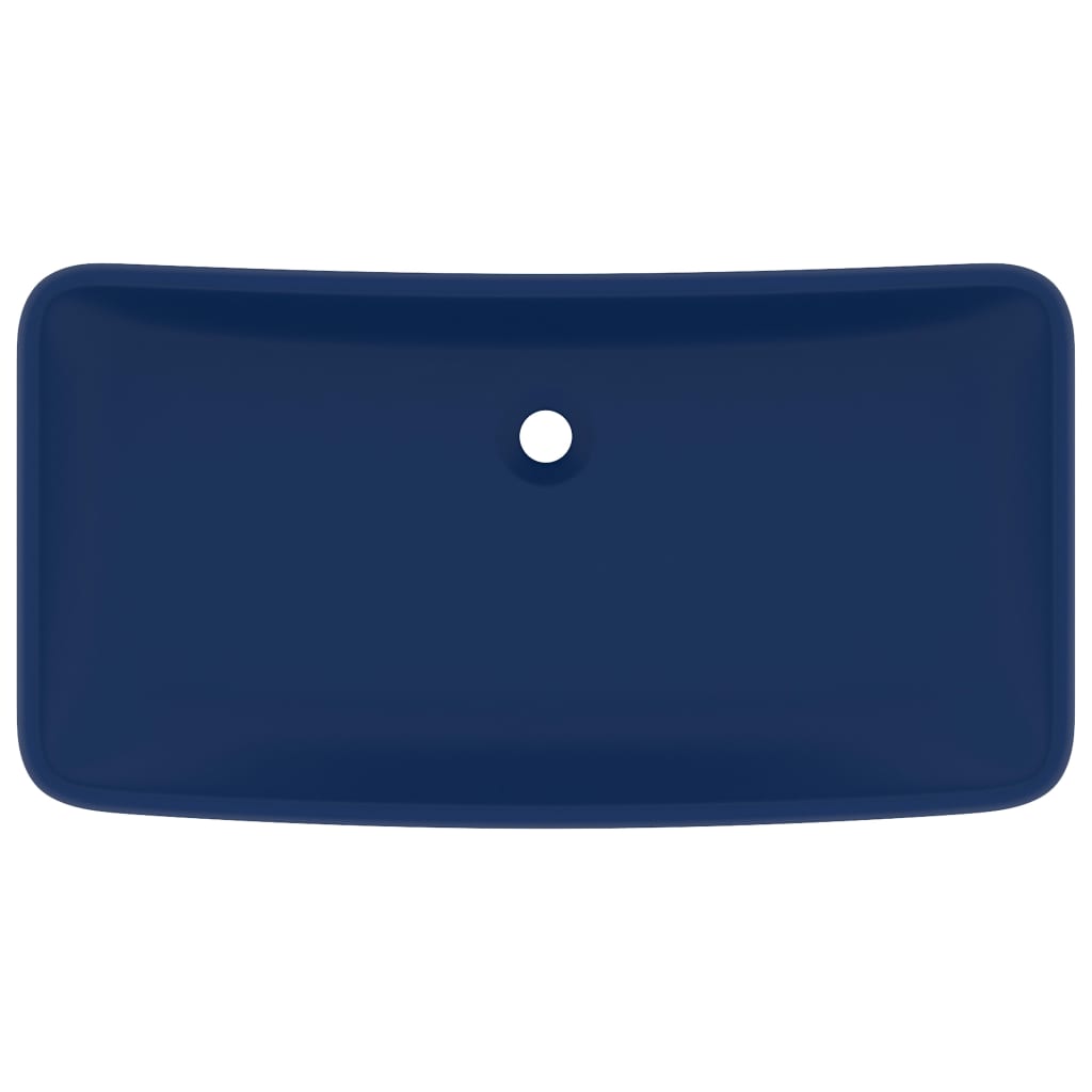 Luxury rectangular sink, matte blue, 71x38 cm, ceramic