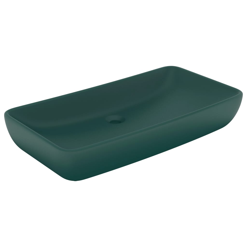 Luxury rectangular sink dark green 71x38 cm ceramic