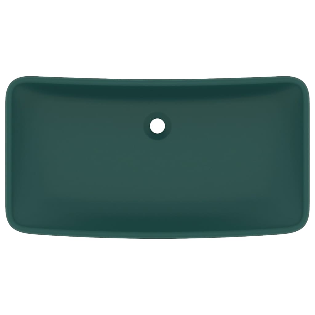 Luxury rectangular sink dark green 71x38 cm ceramic