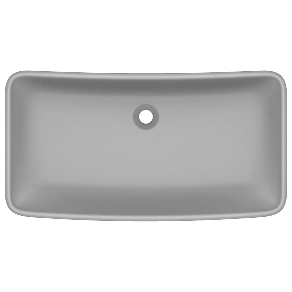 Rectangular luxury sink light gray matte 71x38 cm ceramic