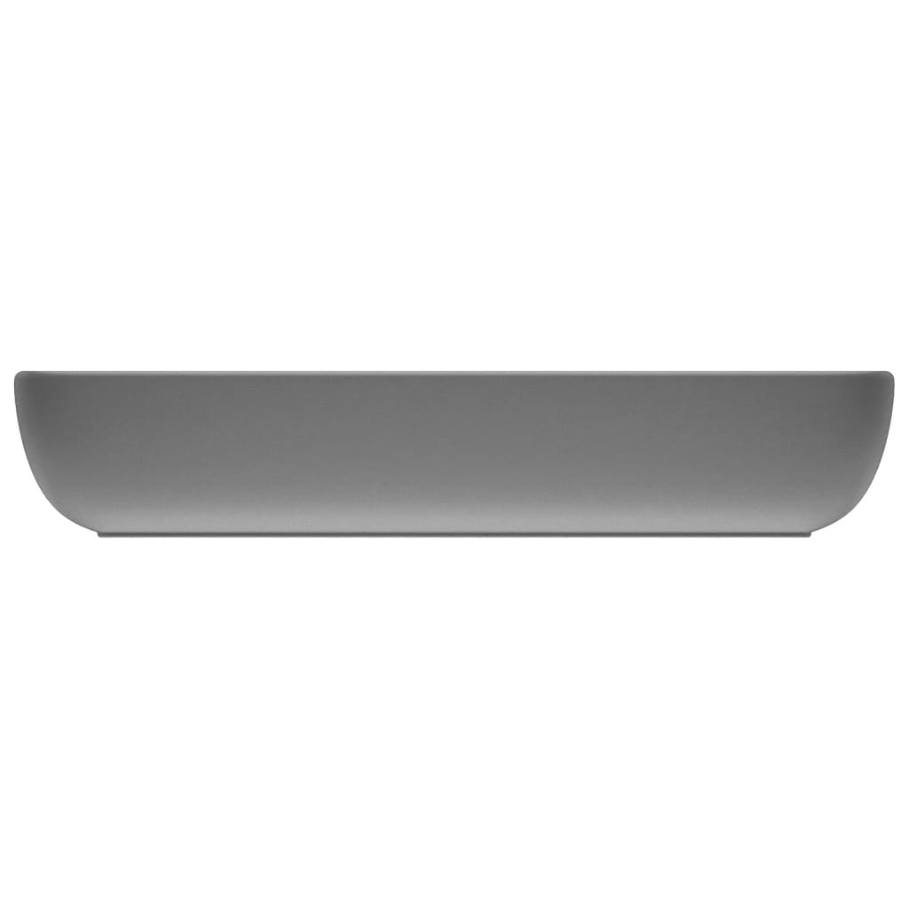 Rectangular luxury sink light gray matte 71x38 cm ceramic