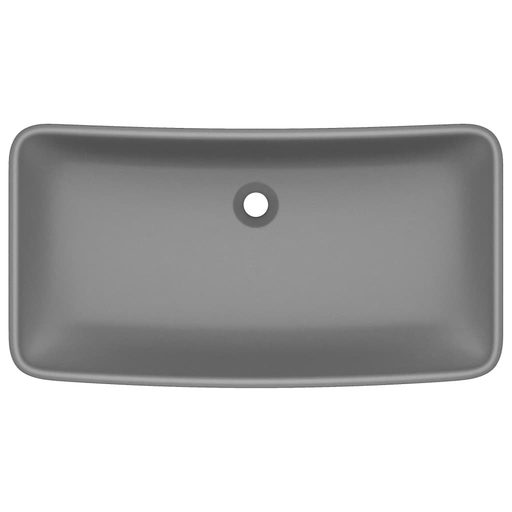 Luxury sink dark gray matte 71x38 cm ceramic rectangular