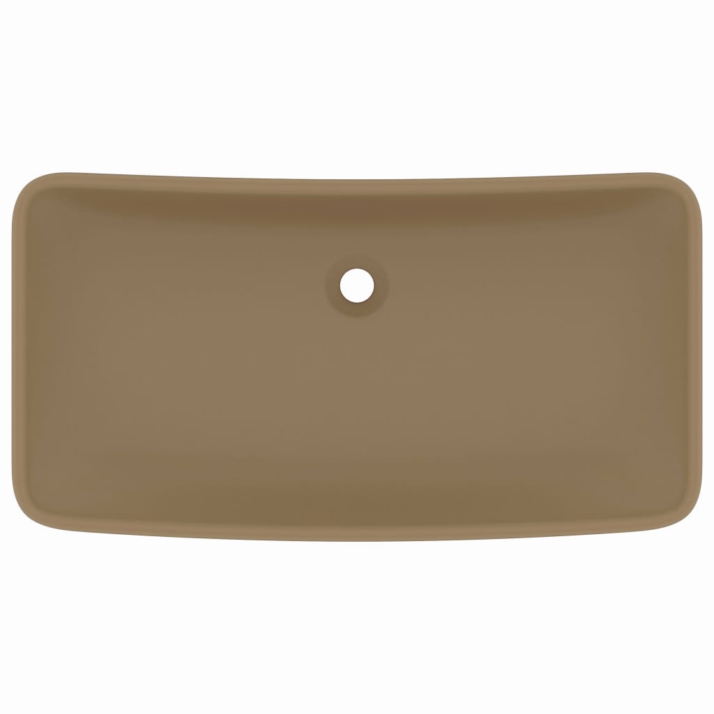 Luxury rectangular sink, matte cream, 71x38 cm, ceramic