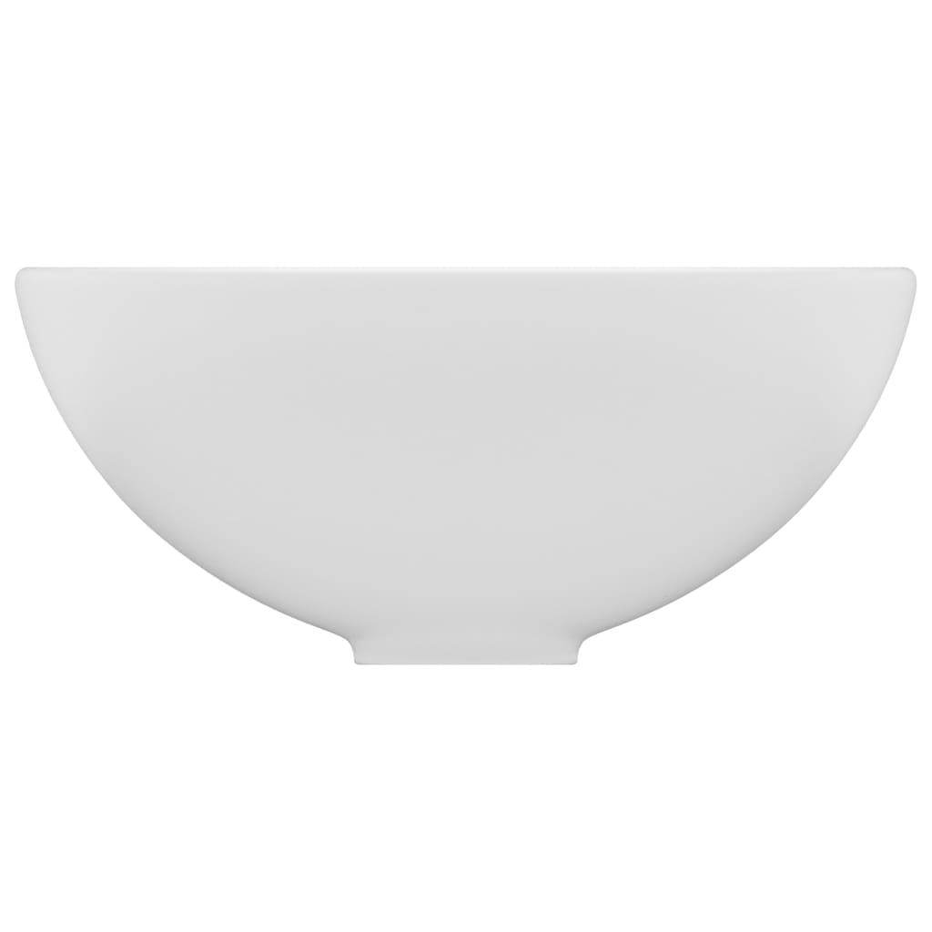 Luxury bathroom sink, matt white, 32.5x14 cm, ceramic, round