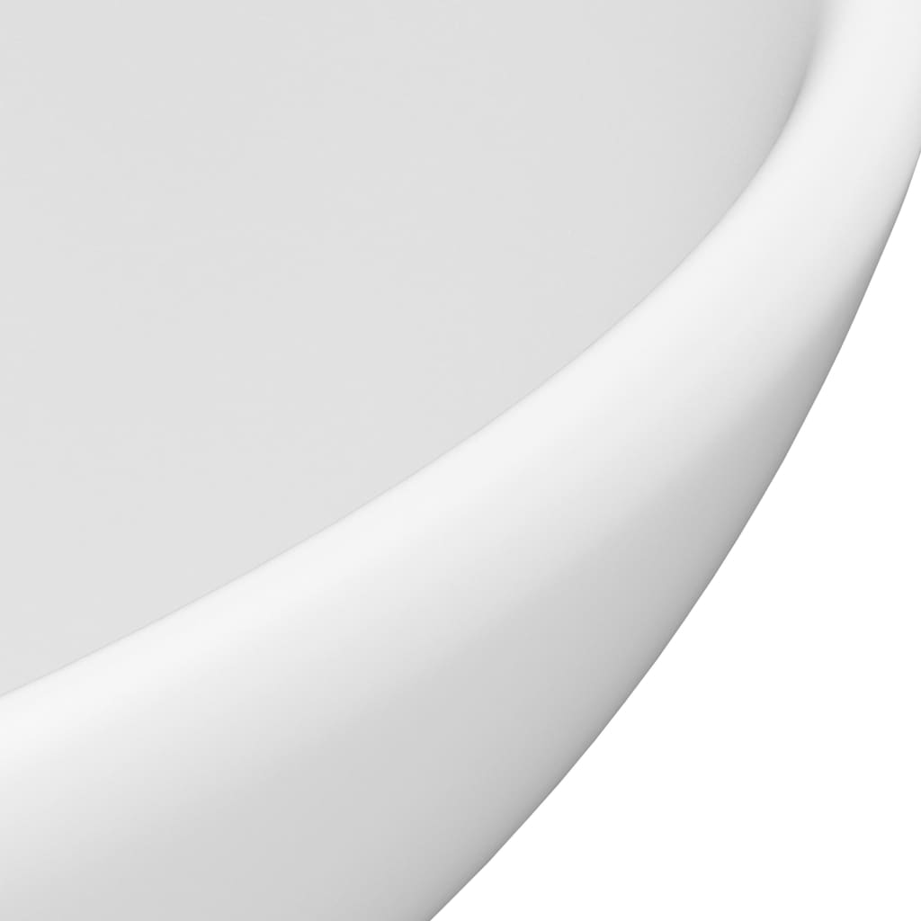 Luxury bathroom sink, matt white, 32.5x14 cm, ceramic, round