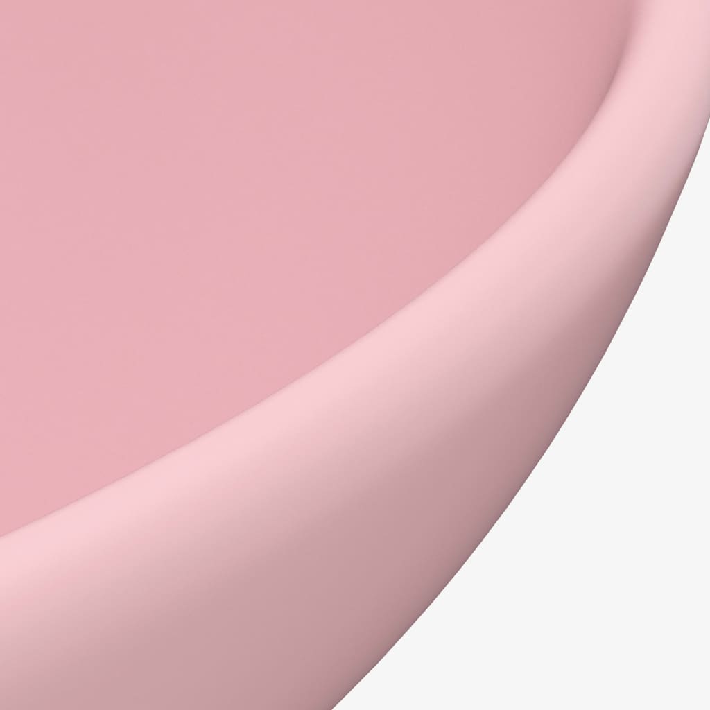 Luxury bathroom sink, matte pink, 32.5x14 cm, ceramic, round