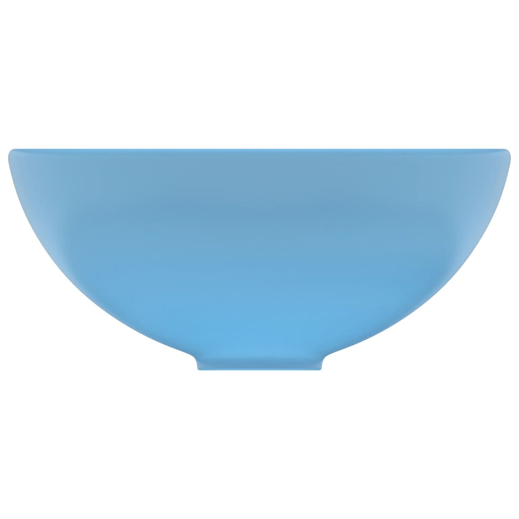 Luxury bathroom sink matte blue 32.5x14 cm ceramic round