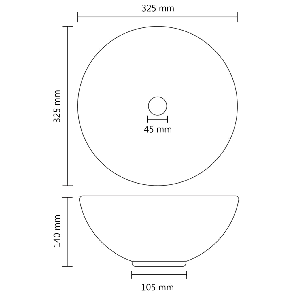 Luxury bathroom sink dark green matte 32.5x14 cm ceramic round