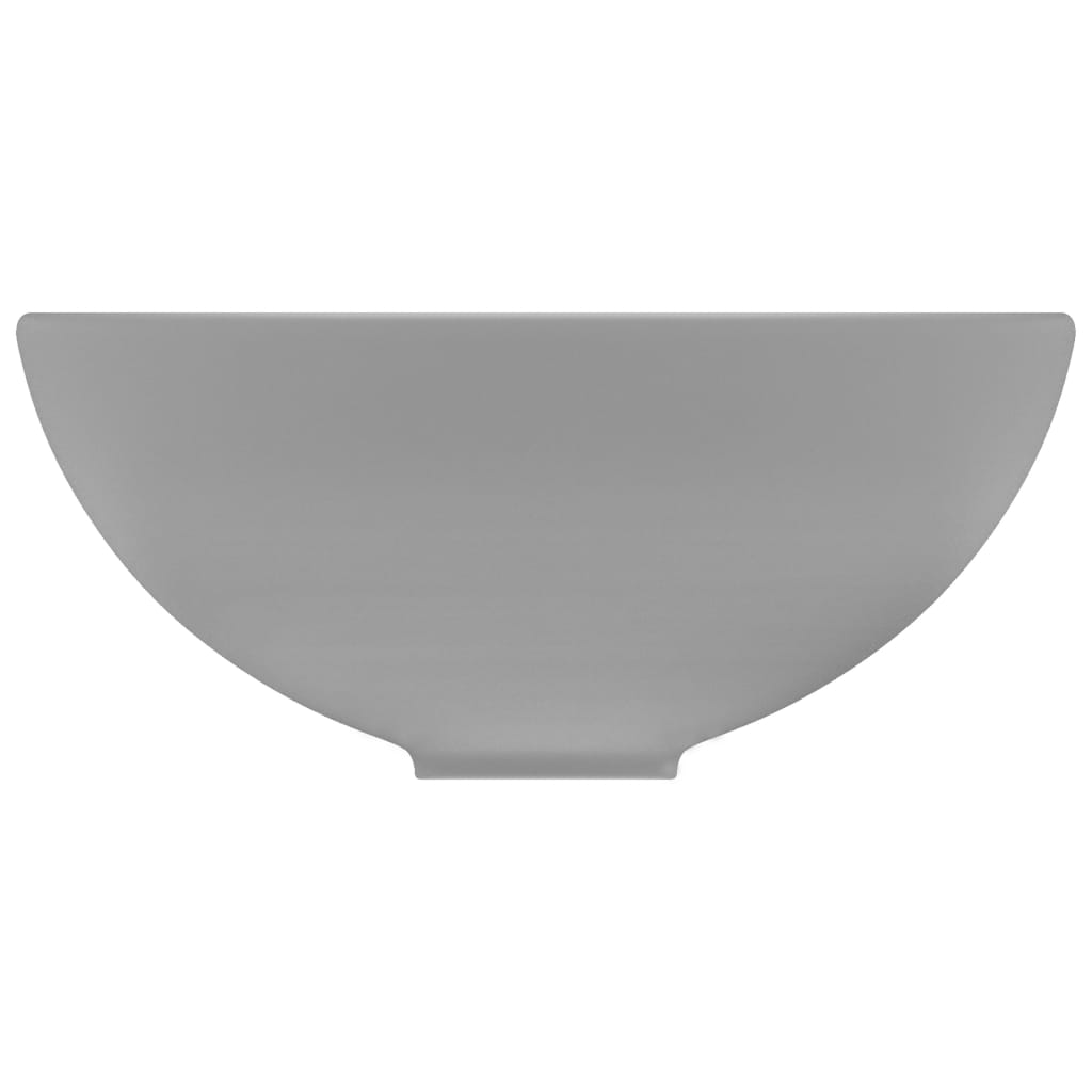 Luxury bathroom sink, light gray matt, 32.5x14cm, ceramic, round