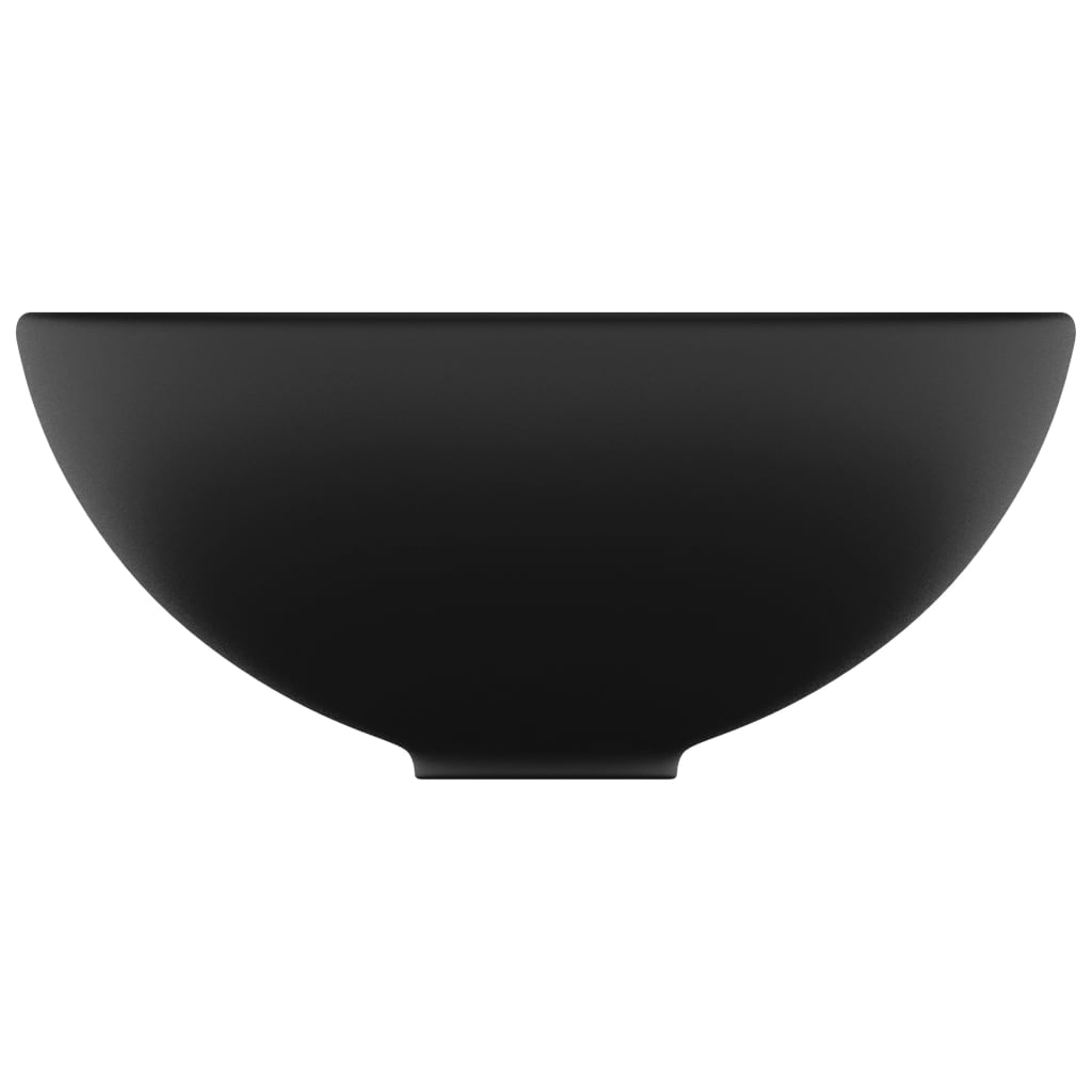 Luxury bathroom sink, matte black, 32.5x14 cm, ceramic, round