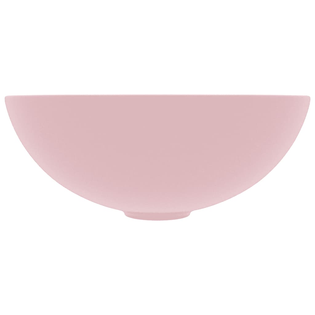 Bathroom sink, matte pink, ceramic, round