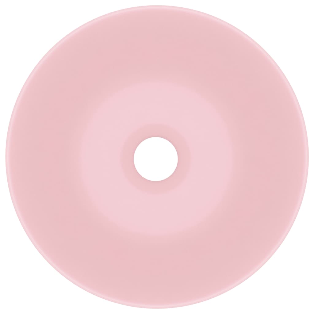 Bathroom sink, matte pink, ceramic, round