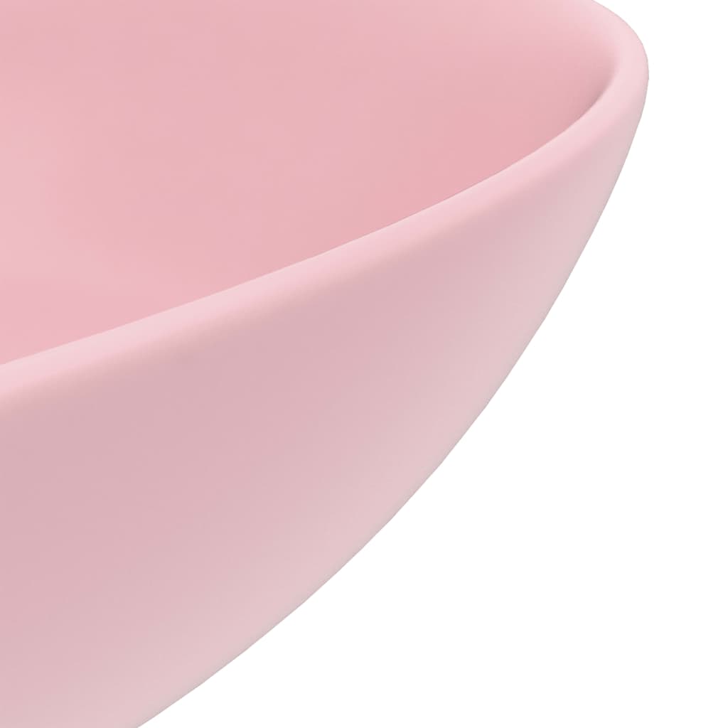 Bathroom sink, matte pink, ceramic, round