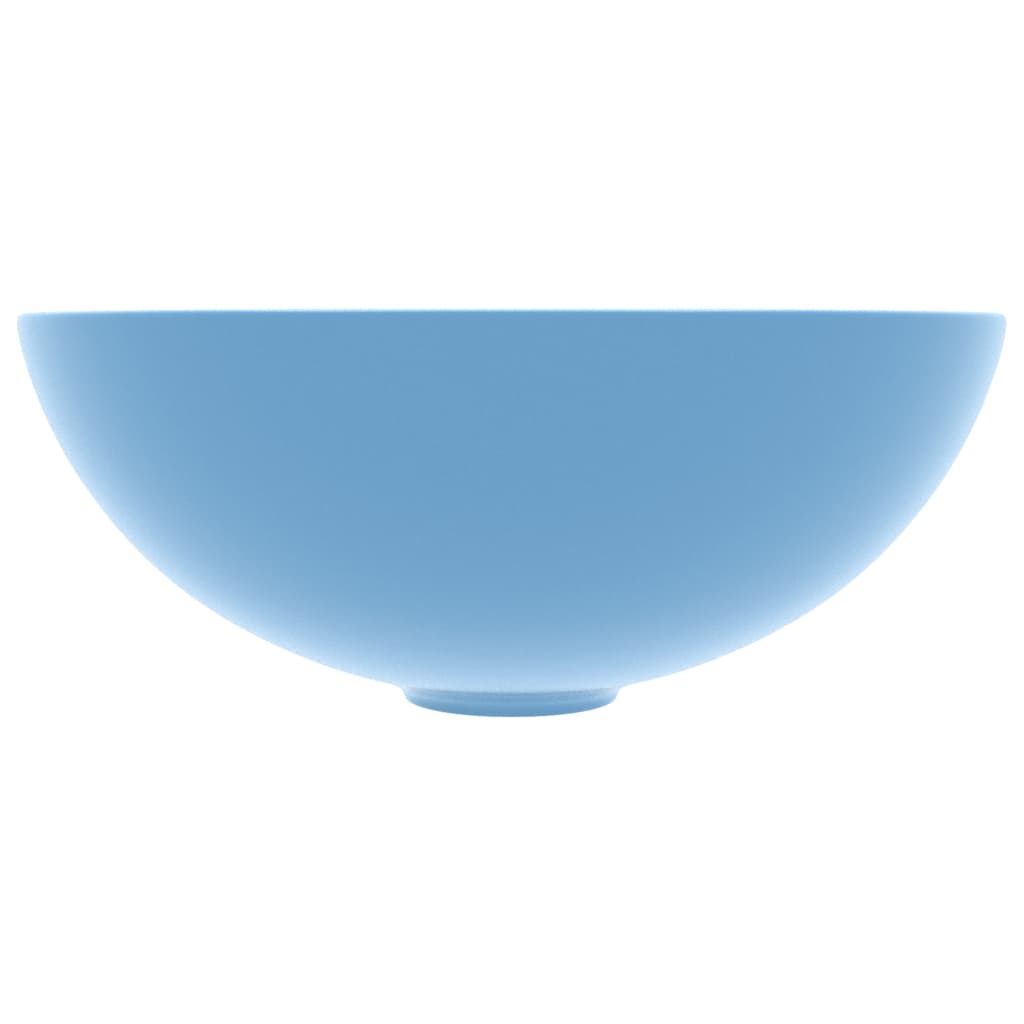 Bathroom sink, light blue, ceramic, round