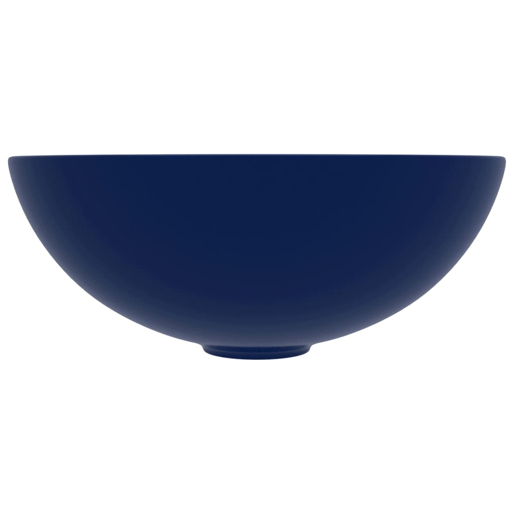 Bathroom sink, dark blue, ceramic, round