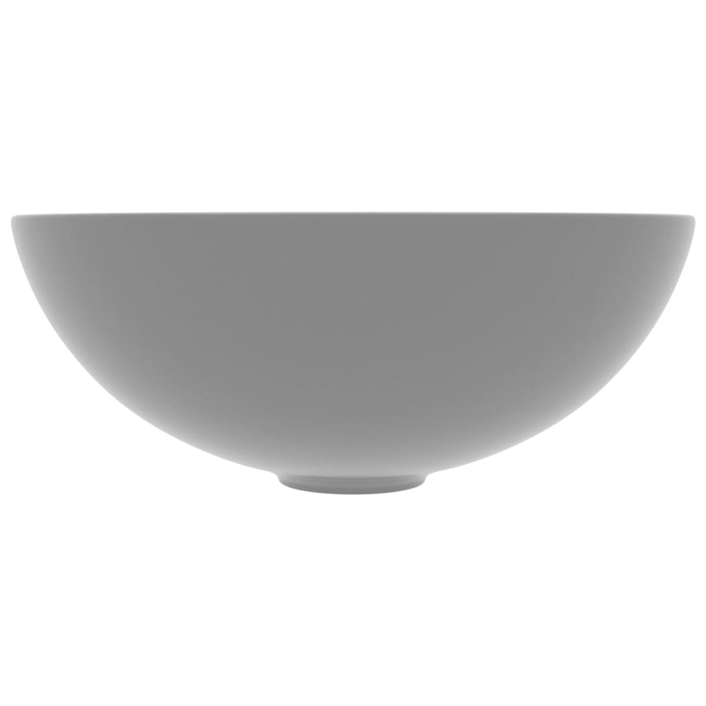 Bathroom sink, light gray, ceramic, round