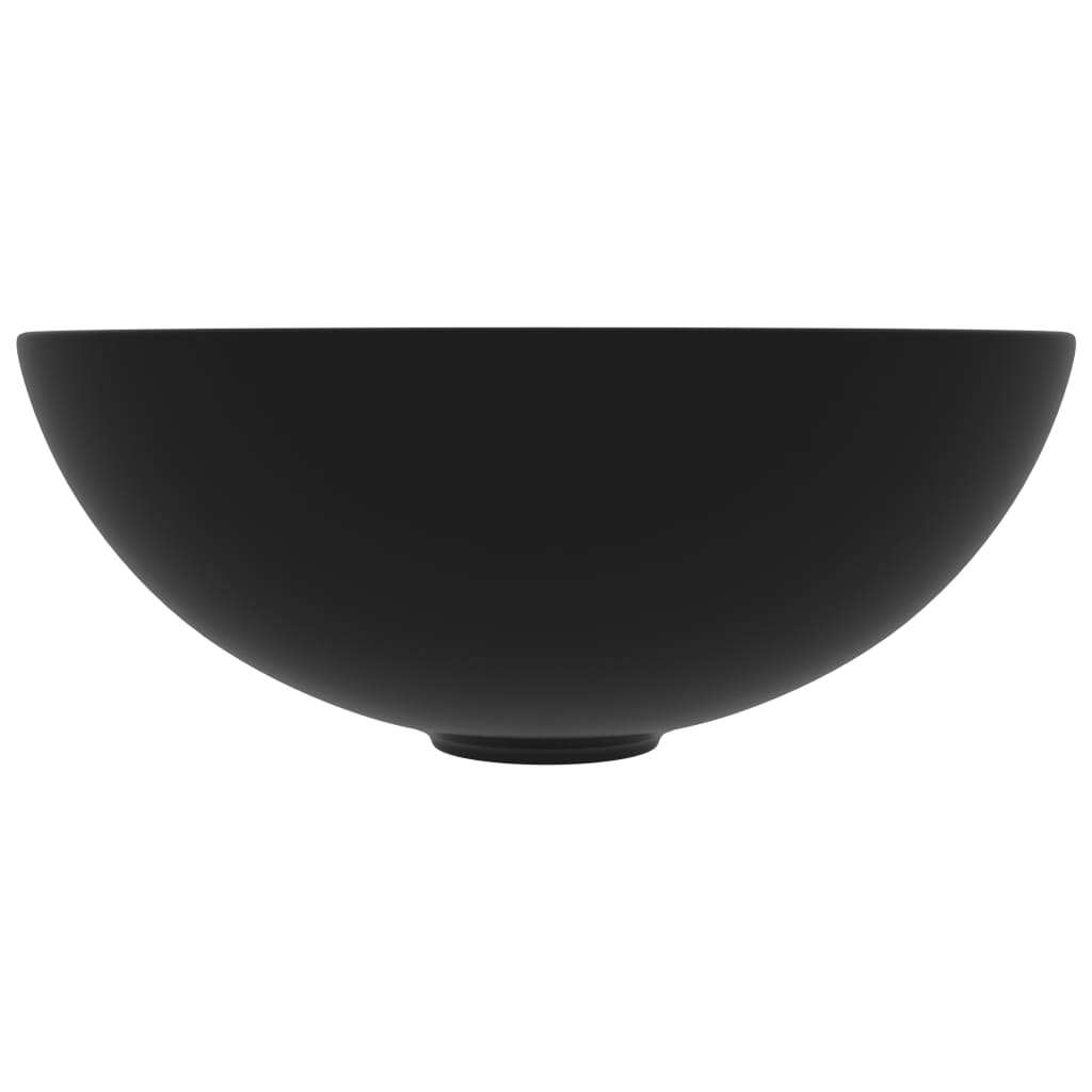 Bathroom sink, matte black, ceramic, round