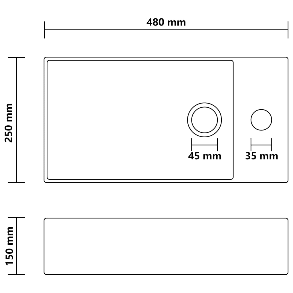 Bathroom sink with overflow, light gray, ceramic