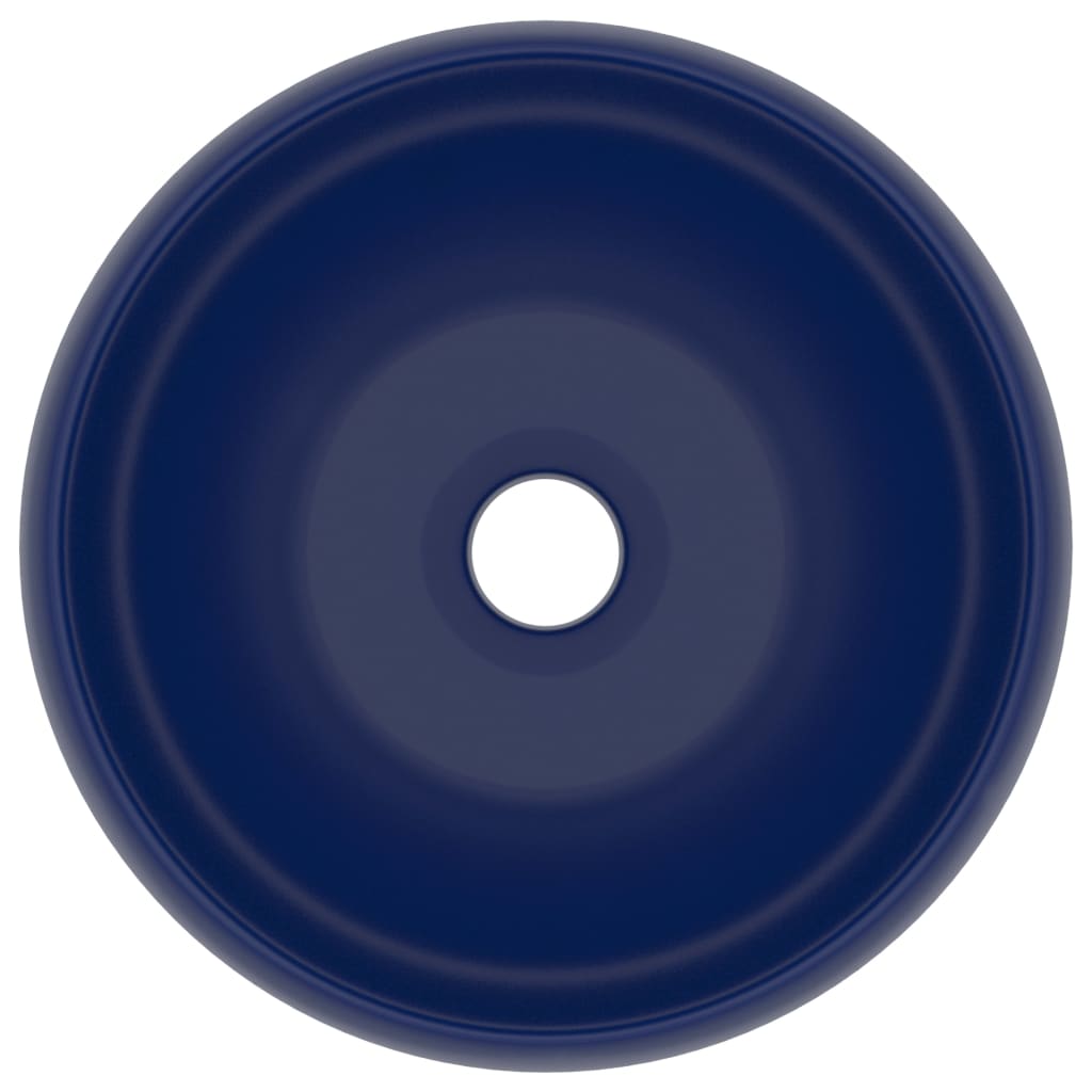 Luxury bathroom sink dark blue matte 40x15 cm ceramic round