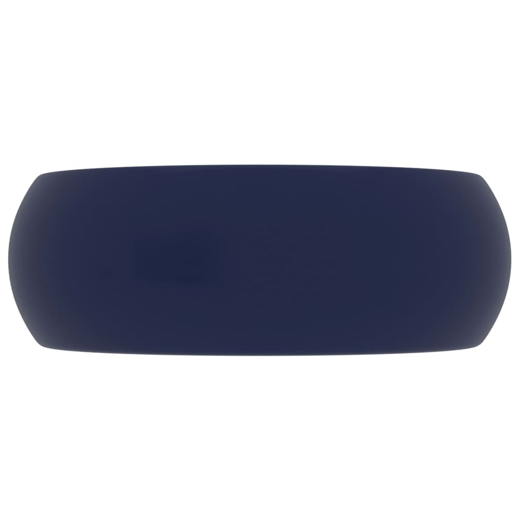 Luxury bathroom sink dark blue matte 40x15 cm ceramic round