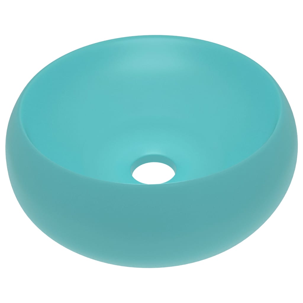 Luxury bathroom sink light green matte 40x15 cm ceramic round