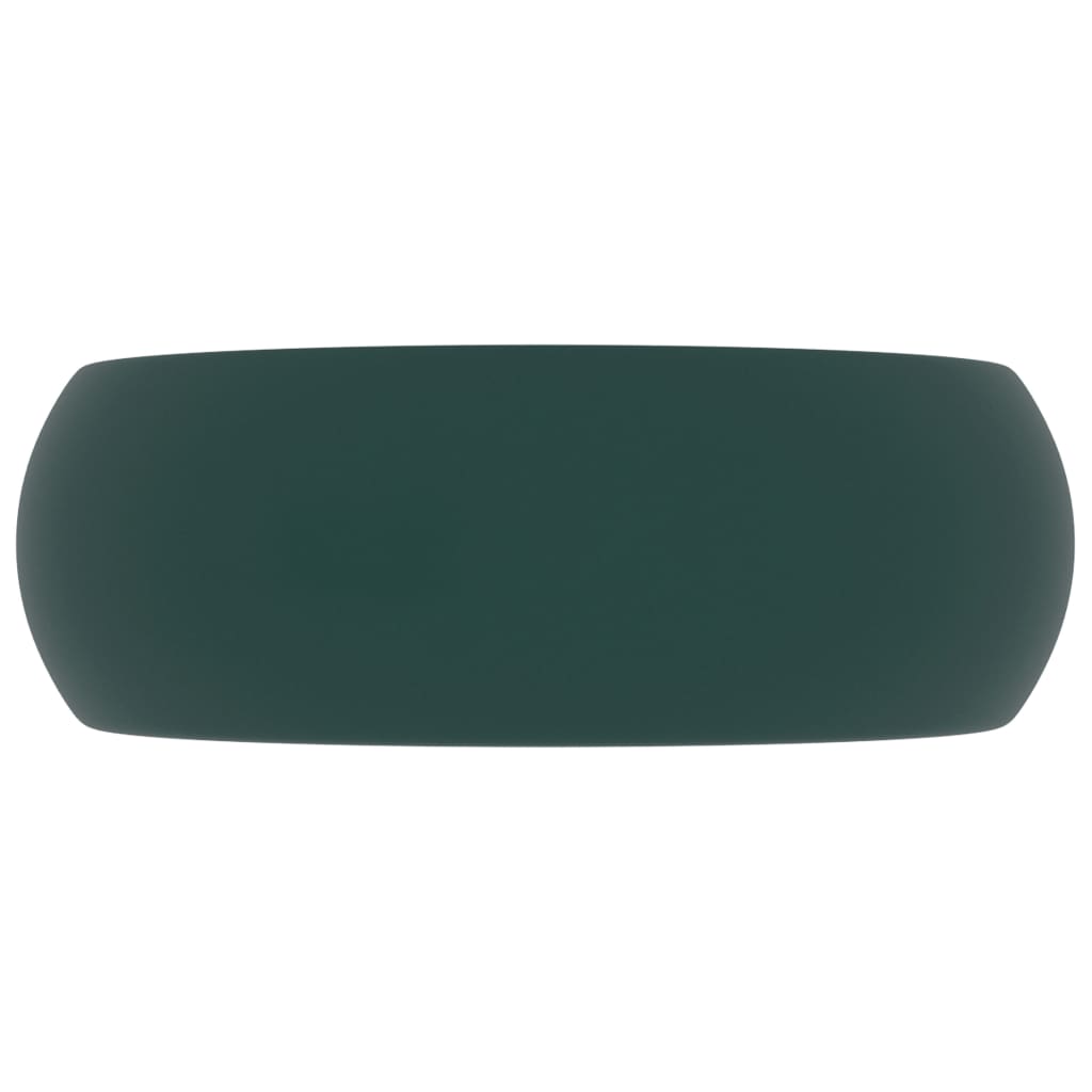 Luxury bathroom sink dark green matte 40x15 cm ceramic round