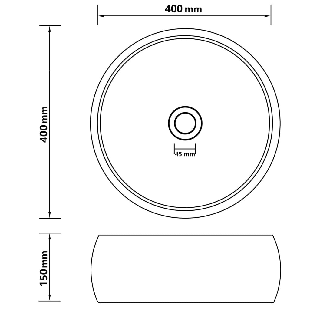 Luxury bathroom sink dark green matte 40x15 cm ceramic round