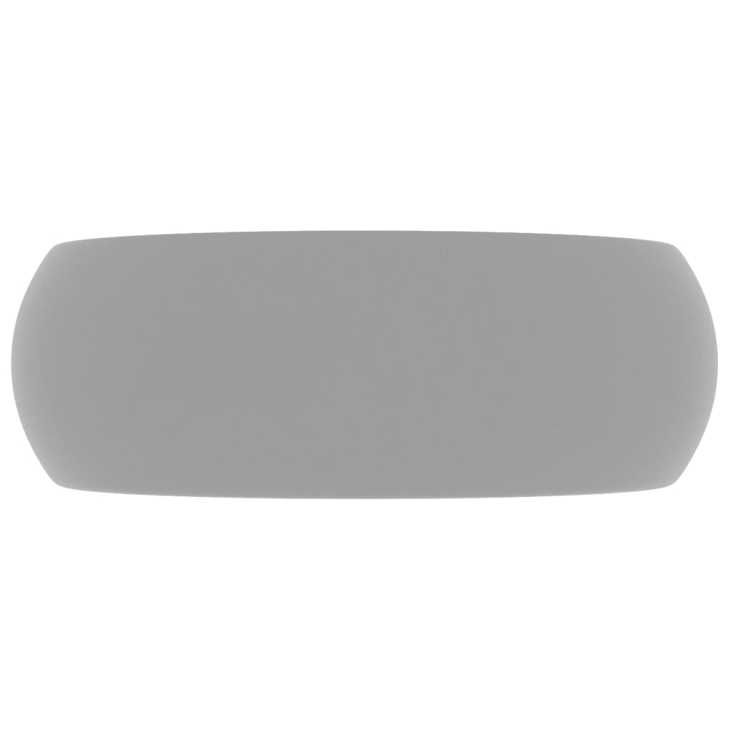 Luxury bathroom sink light gray matte 40x15 cm ceramic round