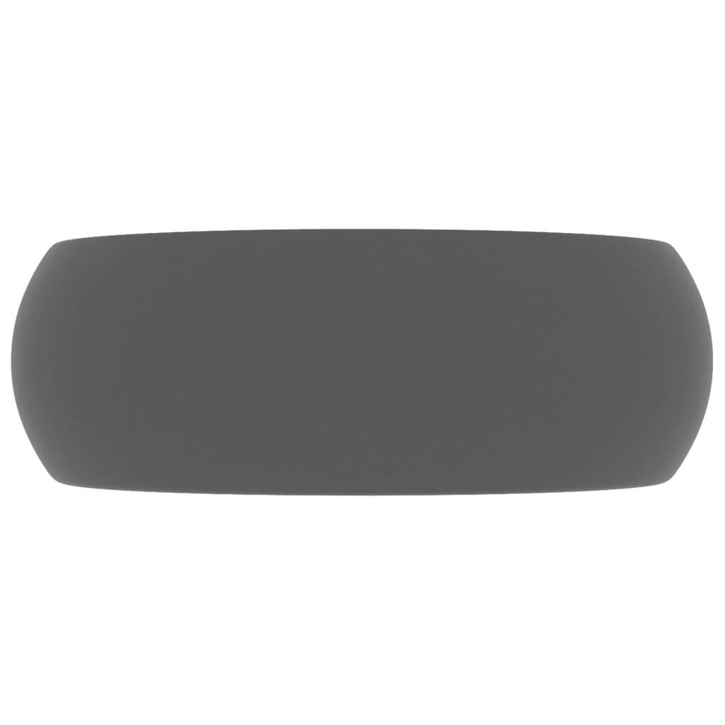 Luxury bathroom sink, dark grey matt, 40x15 cm, ceramic, round