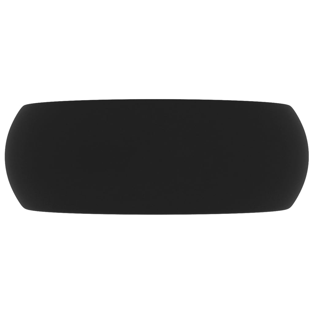 Luxury bathroom sink, matte black, 40x15 cm, ceramic, round