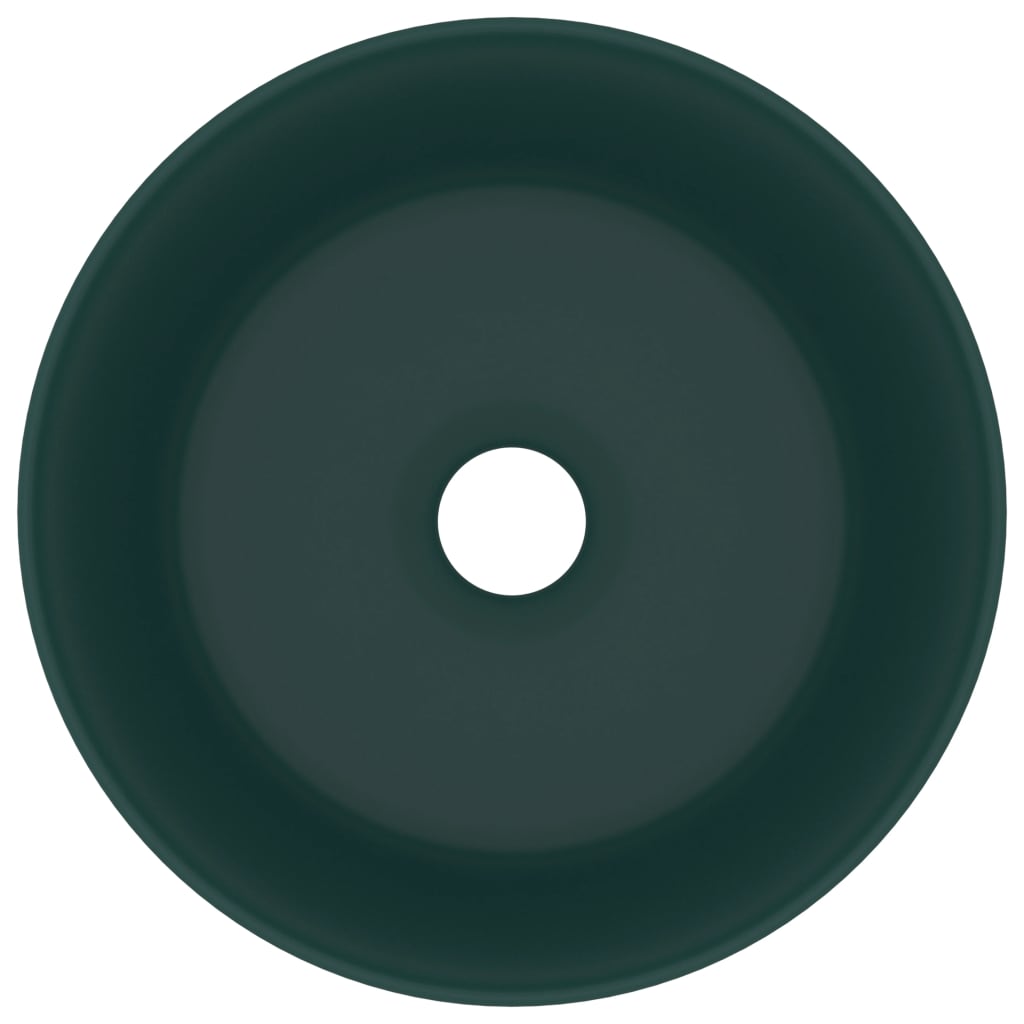 Luxury bathroom sink dark green matte 40x15 cm ceramic round