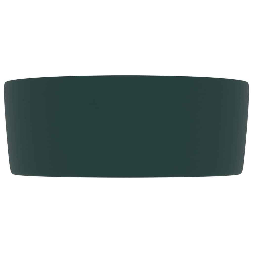 Luxury bathroom sink dark green matte 40x15 cm ceramic round