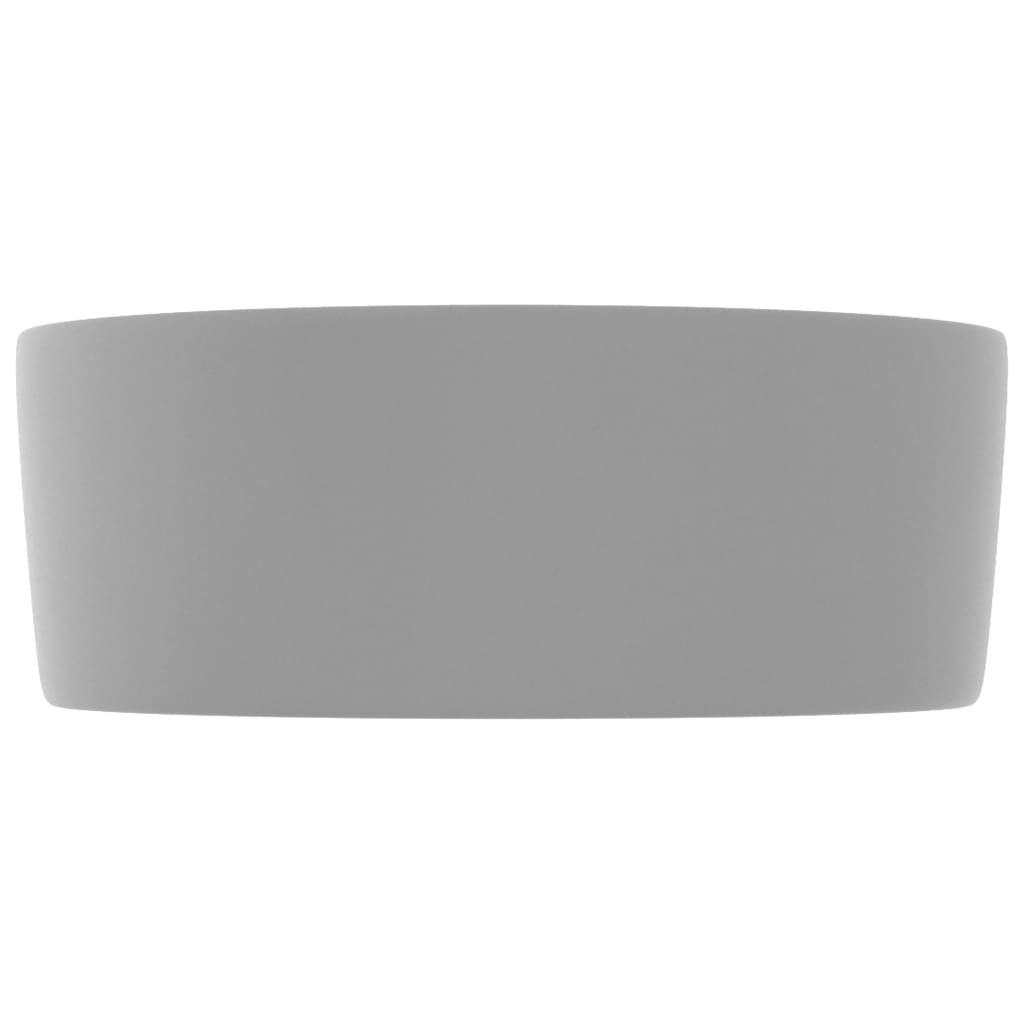 Luxury bathroom sink light gray matte 40x15 cm ceramic round