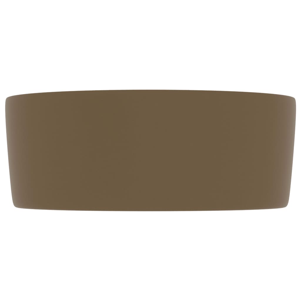 Luxury bathroom sink, matte cream, 40x15 cm, ceramic, round