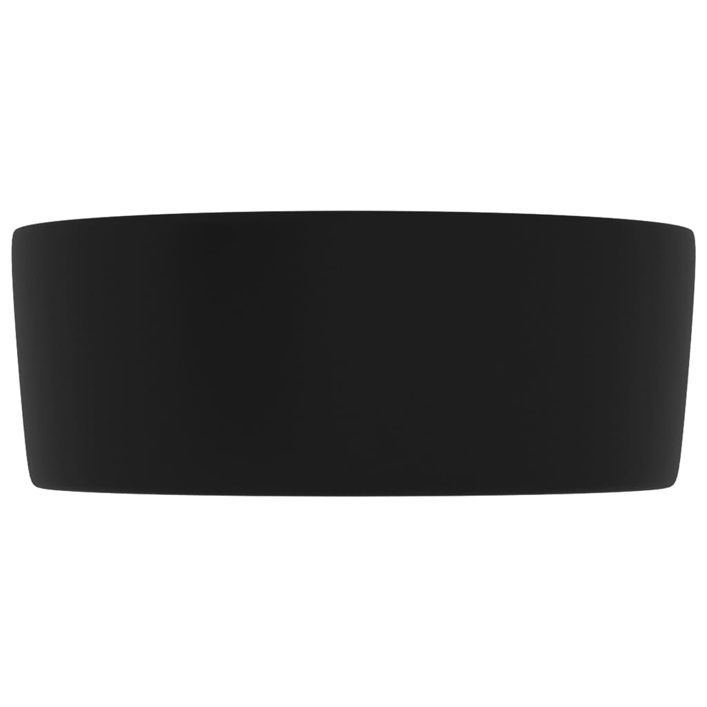 Luxury bathroom sink, matte black, 40x15 cm, ceramic, round