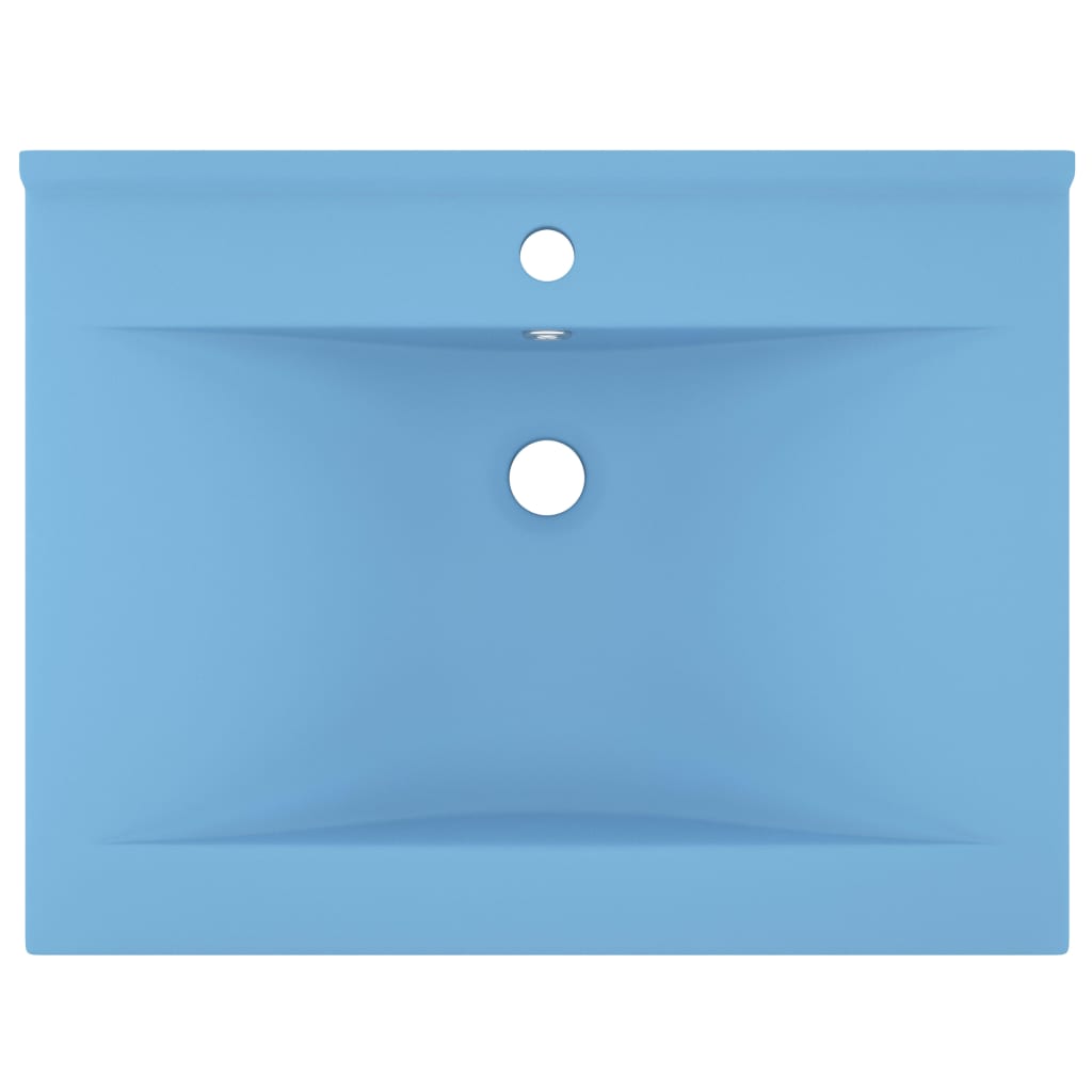 Luxury bathroom sink, tap hole, matte blue 60x46 cm ceramic