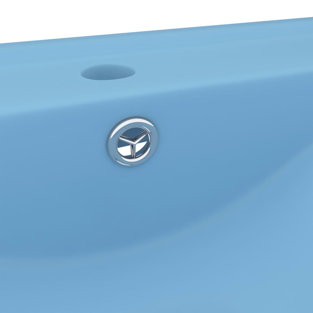 Luxury bathroom sink, tap hole, matte blue 60x46 cm ceramic