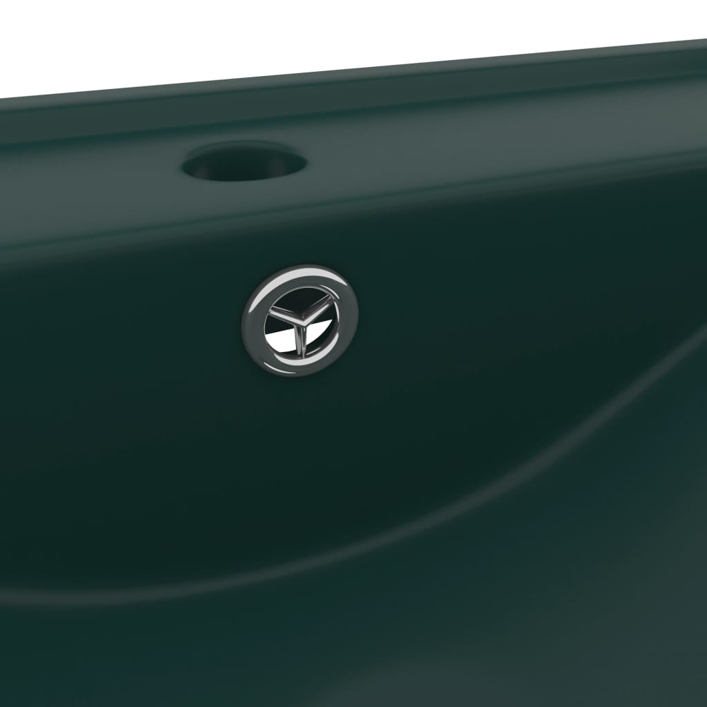 Luxury bathroom sink, matte green tap hole 60x46 cm ceramic