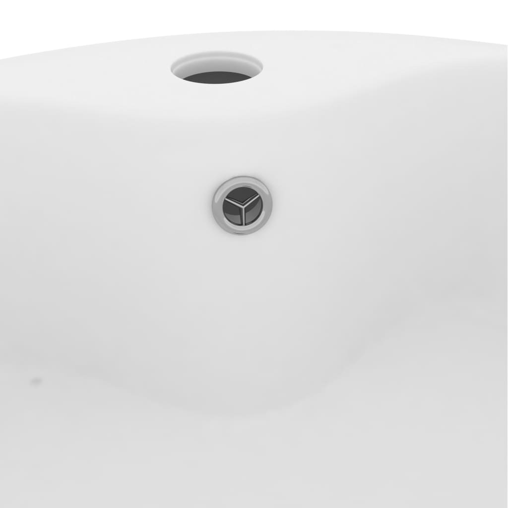 Luxury sink with overflow, matt white, 36 x 13 cm, ceramic