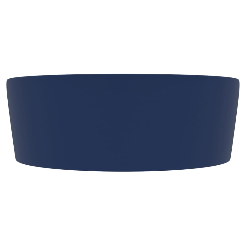 Luxury sink with overflow, matte blue, 36 x 13 cm, ceramic