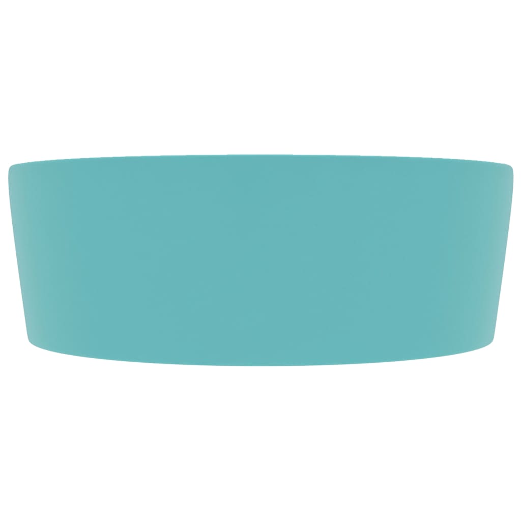 Luxury sink with overflow light green matte 36x13 cm ceramic