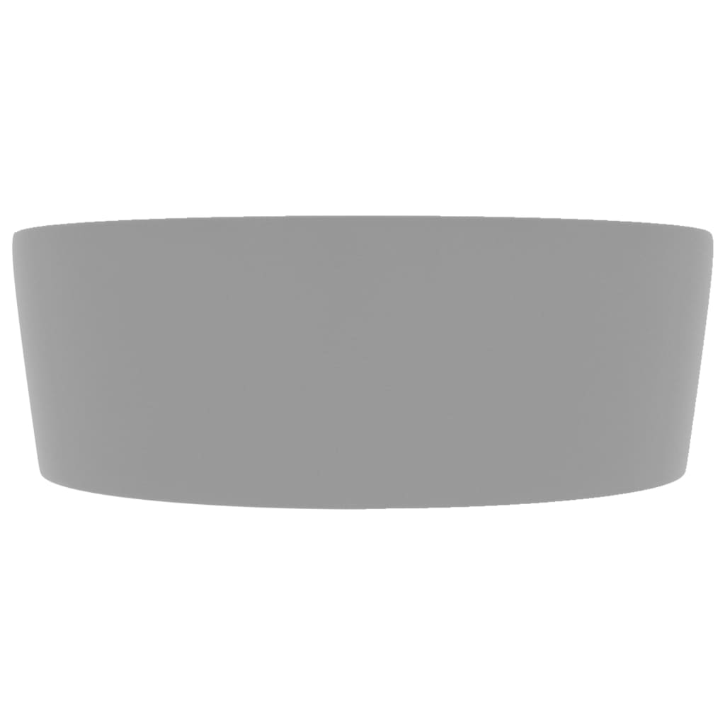 Luxury sink with overflow, light grey matt, 36x13 cm ceramic