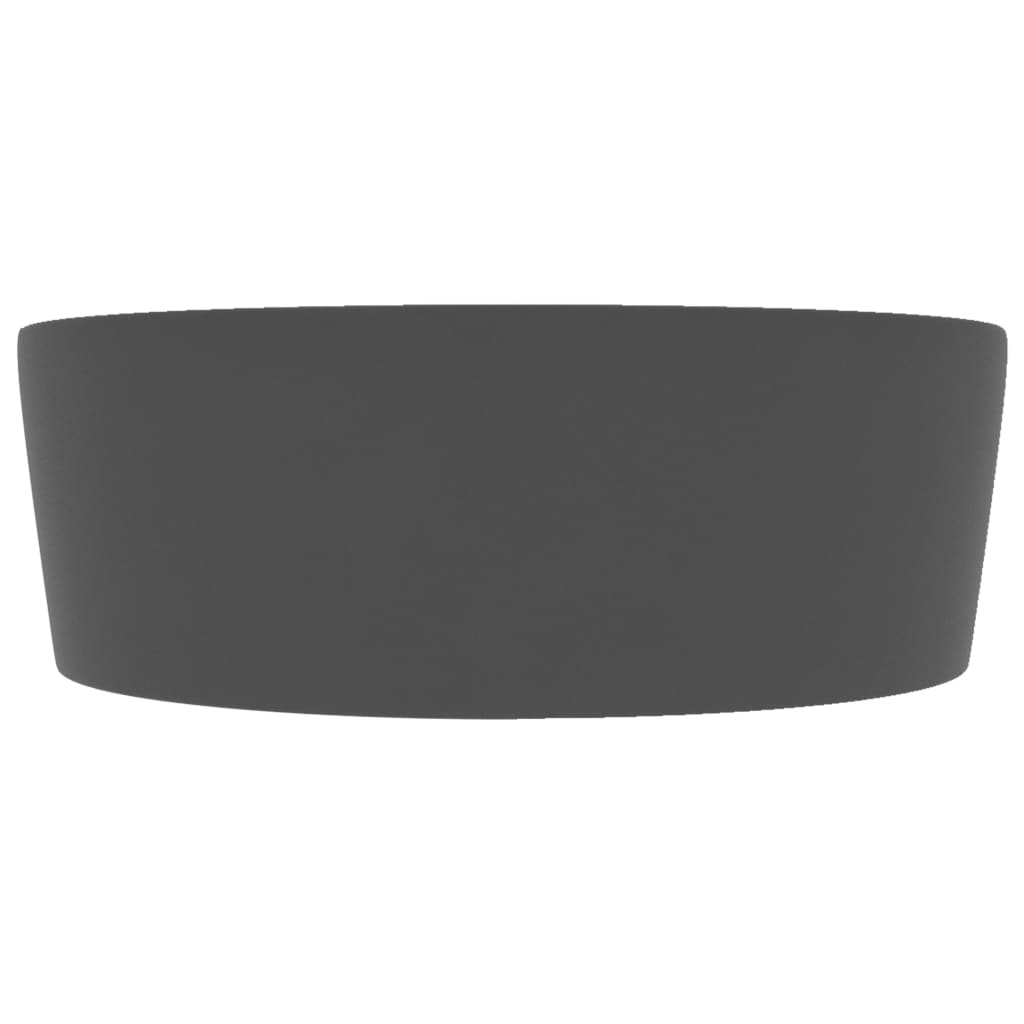 Luxury sink with overflow, dark grey matt, 36x13 cm, ceramic